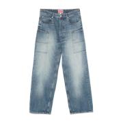 Kenzo Indigo Blue Denim Patch Pocket Jeans Blue, Herr