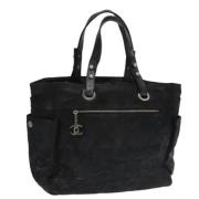 Chanel Vintage Pre-owned Belagd canvas totevskor Black, Dam