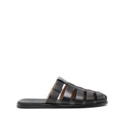 Church's Svarta Läderplatta Sandaler Burdesign Black, Herr