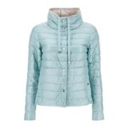 Herno Ice Blue Puffer Jacket med metallknappar Blue, Dam