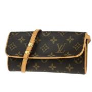 Louis Vuitton Vintage Pre-owned Metall axelremsvskor Brown, Dam