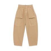 Dsquared2 Cargo Beige Byxor med Knappgylf Beige, Dam