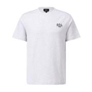 A.p.c. Logotyp T-shirt i mjuk bomull rak passform White, Dam