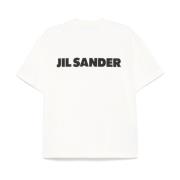 Jil Sander Vit Logotyp T-shirt och Polo White, Dam