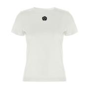 Kenzo Logo Appliqué Crew Neck T-shirt White, Dam