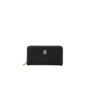 Tommy Hilfiger Dragkedja Plånbok - Noir Black, Dam