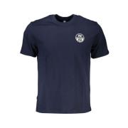 North Sails Blå Bomull Tryck Logo T-shirt Blue, Herr