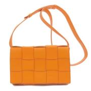 Bottega Veneta Vintage Pre-owned Tyg axelremsvskor Orange, Dam