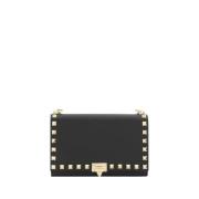 Valentino Garavani Nitar Lder Axelvskan Black, Dam