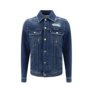 Dolce & Gabbana Denimjacka med Vintage-Worn Design Blue, Herr