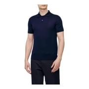 Emporio Armani Mörkblå Ull Polo Tröja Blue, Herr