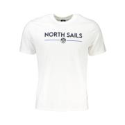 North Sails Tryck Logo Kortärmad Bomull T-shirt White, Herr