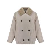 Brunello Cucinelli Dunjacka med Shearling-detalj Gray, Dam