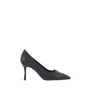 Manolo Blahnik Elegant Lädersko med Mockadetalj Black, Dam