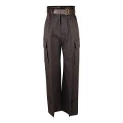 Saint Laurent Eleganta byxor med PANTALON-detalj Gray, Dam