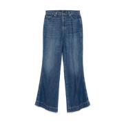 7 For All Mankind Stiliga Midbl Jeans Blue, Dam