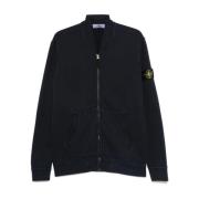 Stone Island Navy Blue Jersey Baseball Sweater Blue, Herr