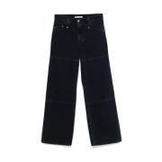 Sunflower Navy Blue Twisted Wide Leg Jeans Blue, Herr