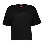 Diesel Svart Crop T-shirt Höst-Vinter Kollektion Black, Dam