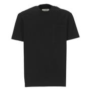 Jil Sander Svart Bomull T-shirt med Bröstficka Black, Herr