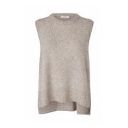 Masai Beige Melange Stickad Topp med Sprund Beige, Dam