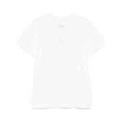 Maison Margiela Vit Signatur Logotyp Rund Hals T-shirt White, Herr