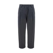 Brunello Cucinelli Bomulls sweatpants med Melange-mönster Gray, Dam