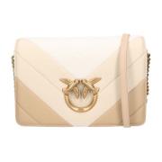 Pinko Multifärgad Love Bag Click Axelväska Beige, Dam