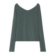 Max Mara Stretch Viskos Tyg Damtopp Green, Dam