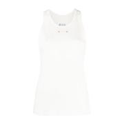 Maison Margiela Logo Tank Top - Stilren och Bekväm White, Dam