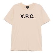 A.p.c. Sammet logo crew neck t-shirt Pink, Herr