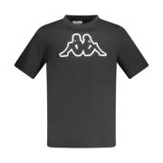 Kappa Svart bomull Crew Neck T-shirt Black, Herr