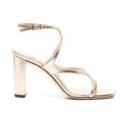 Jimmy Choo Metallic Crossover Strap Klack Sandaler Yellow, Dam