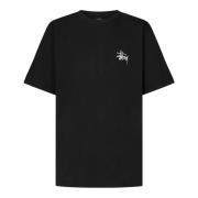 Stüssy Svart Logotyp Tryck Bomull T-shirt Black, Herr