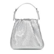 Amina Muaddi Silver Crystal Handbag Elegance Gray, Dam