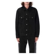 Palm Angels Monogram Denimjacka Svart Aw24 Black, Herr