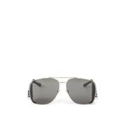 Saint Laurent Elegant Aviator Solglasögon Silver Gray, Dam