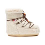 Moon Boot Faux Fur Beads Low Nylon Stövlar Beige, Dam