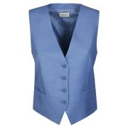 P.a.r.o.s.h. Stilig Gilet Vest för Kvinnor Blue, Dam