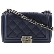 Chanel Vintage Pre-owned Laeder axelremsvskor Blue, Dam