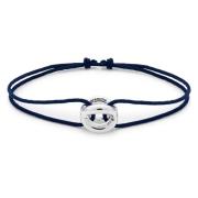 Le Gramme Marinblåt Flätat Snöre Armband 3g Blue, Unisex