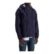 Lanvin Lättvikts Bomull Hooded Blouson Jacka Blue, Herr