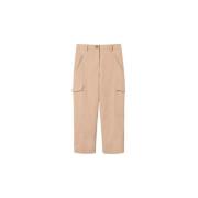 Twinset Cargo Gabardin Bomullsbyxor Beige, Dam