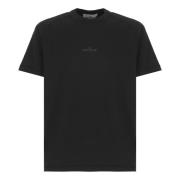 Stone Island Svart Bomull T-shirt med Logotyp Black, Herr