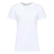 PINKO Vit T-shirt med broderat logotyp White, Dam