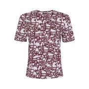 Elisabetta Franchi Mönstrad T-shirt för kvinnor Multicolor, Dam