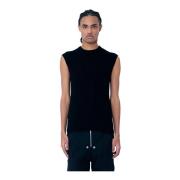 Rick Owens Ribbstickad bomullstopp Black, Herr