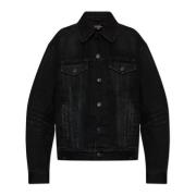 Balenciaga Jeansjacka med vintageeffekt Black, Dam