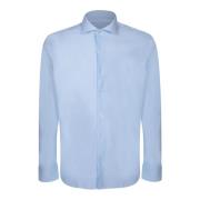 Dell'oglio Vit Randig Business Casual Skjorta Blue, Herr