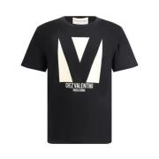 Valentino Ikoniskt Logotyp Bomull T-shirt Black, Herr